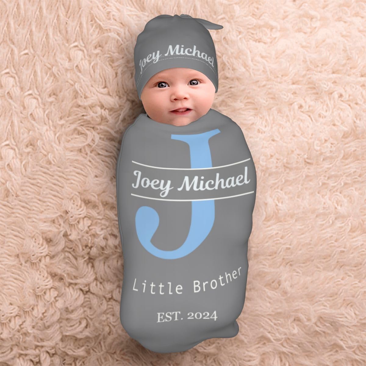 Sweewind Mantas de bebé personalizadas para niña y niño con nombre, manta personalizada para niñas y niños, regalos para envolver al bebé recién