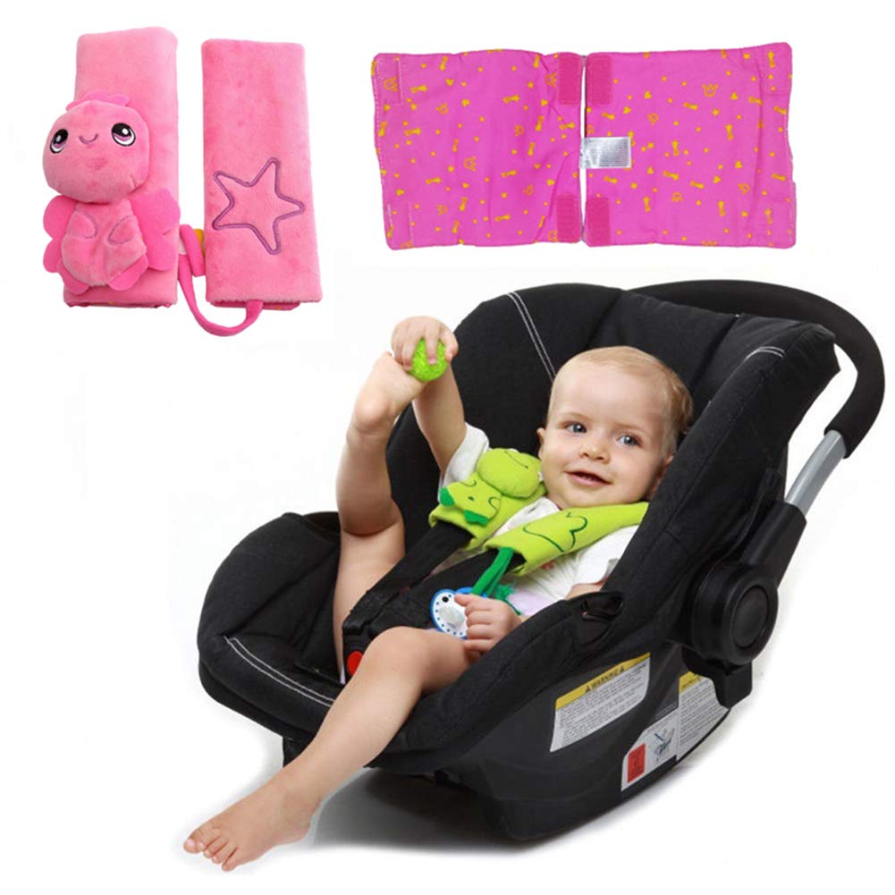Fundas para correas de asiento de coche para bebé, fundas para cinturón de cochecito, funda para cinturón de seguridad de felpa, almohadilla para
