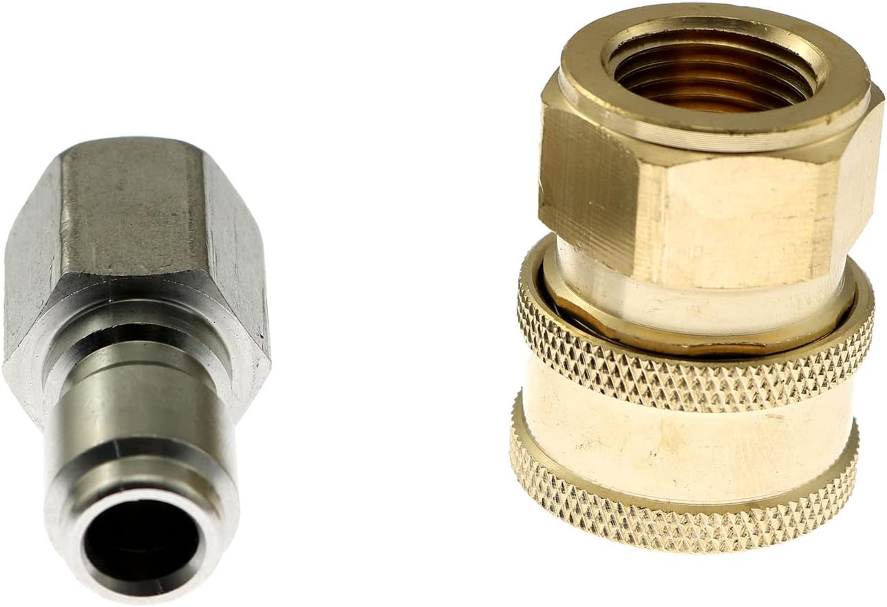 DZS Elec Adaptador para lavadora a presión, 2 unidades, 38 pulgadas, NPT de acero inoxidable, macho y hembra, kit de conector rápido 5000 PSI