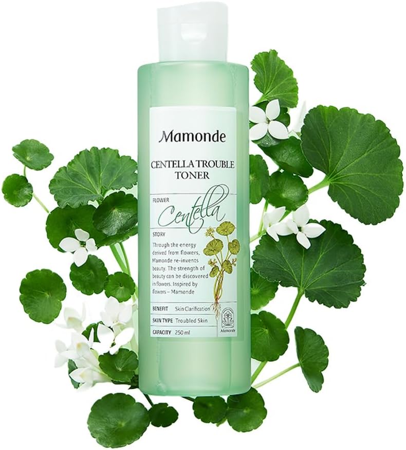 Mamonde Centella Asiatica – Tónico vegano facial para pieles problemáticas, piel irritada calmante, 98.32% de agua centella asiática y BHA para