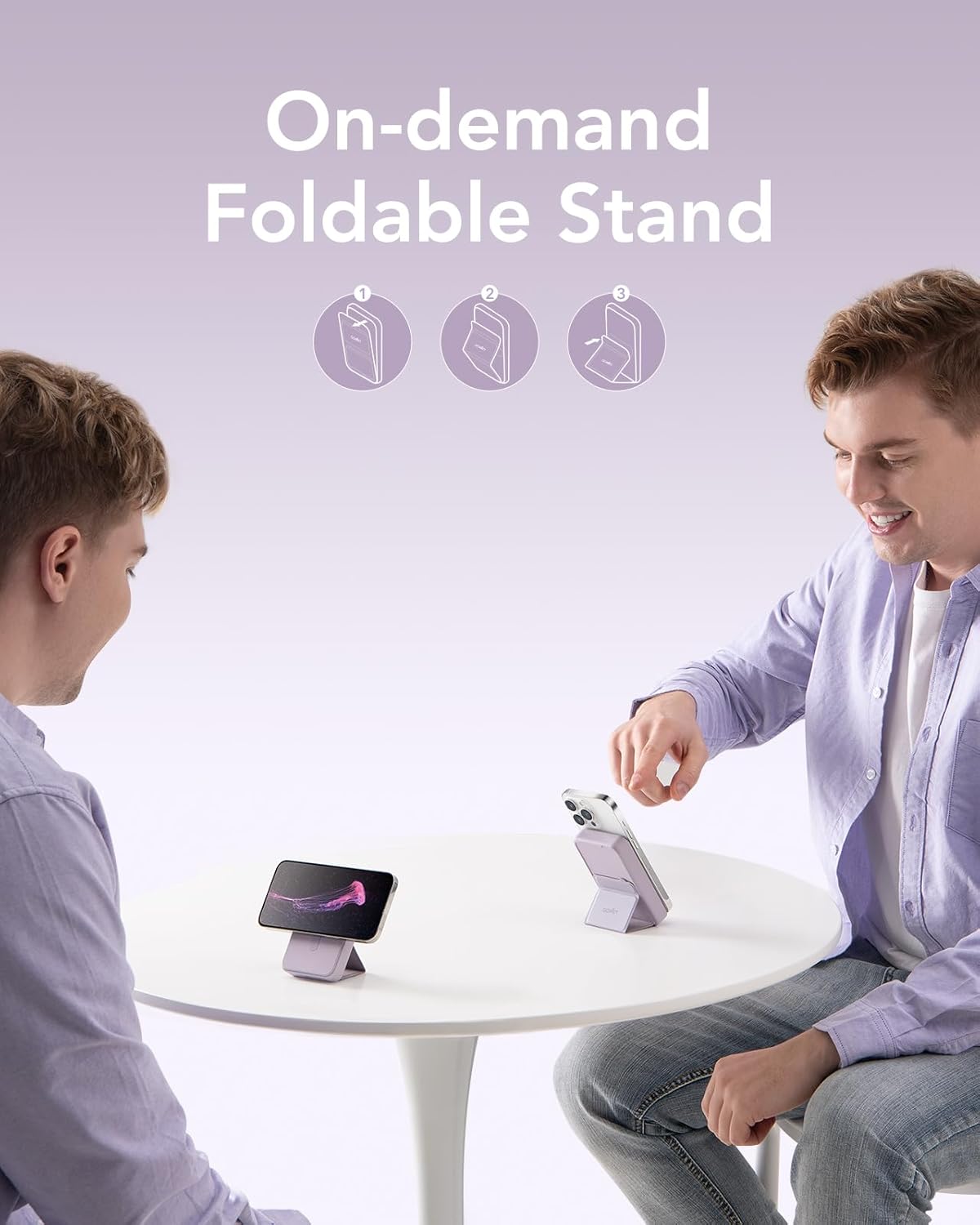 Snap Power Bank, batería MagSafe de 10000 mAh 20 W compatible con un soporte plegable, carga rápida y banco de energía magnético portátil,
