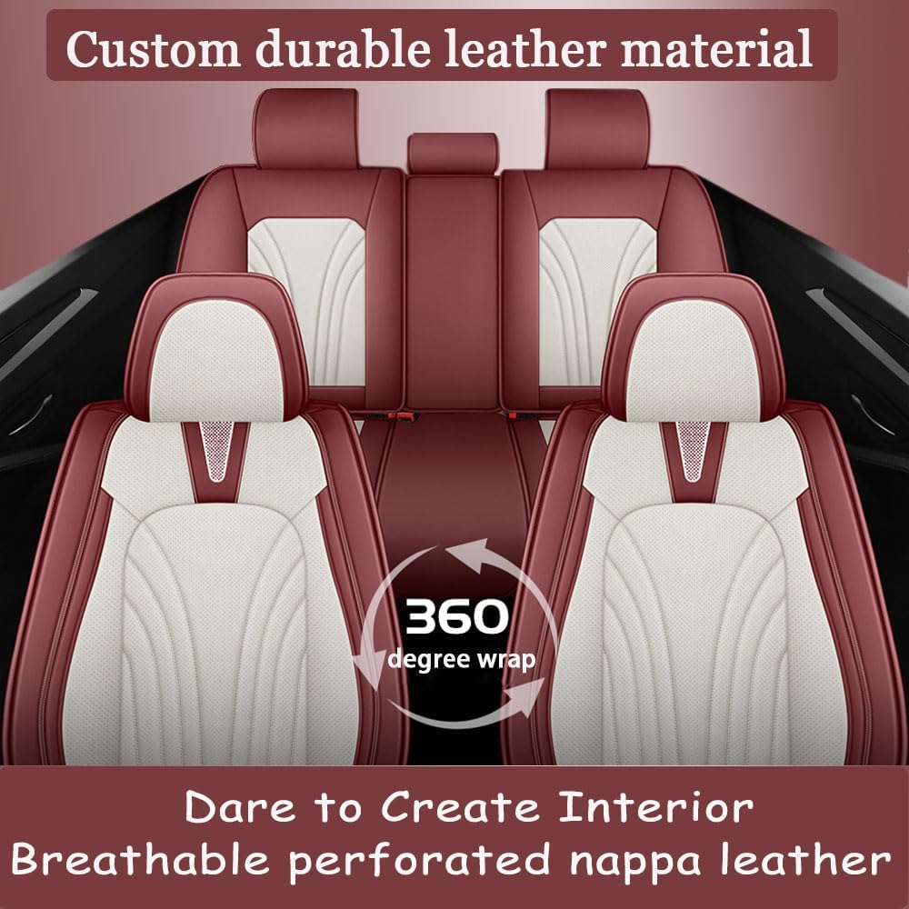 Juego de fundas de asiento de automóvil para Honda Civic 2003-2016, piel sintética impermeable, compatible con bolsas de aire y protector de cojín