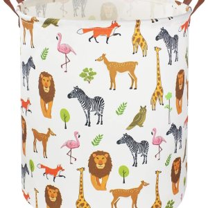 Cesta de lavandería para niños, canasta de almacenamiento de juguetes con asas para niños y niñas, decoración de habitación de safari, canasta de Cesta de lavandería para niños, canasta de almacenamiento de juguetes con asas para niños y niñas, decoración de habitación de safari, canasta de