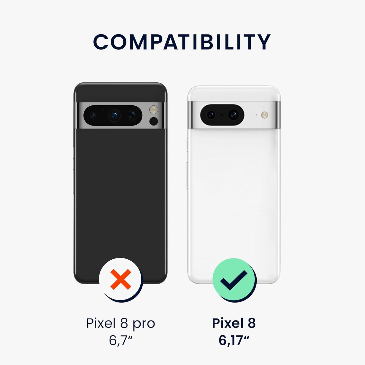 kwmobile Funda cruzada compatible con Google Pixel 8, diseño de flores de cerezo rosa, marrón oscuro, transparente