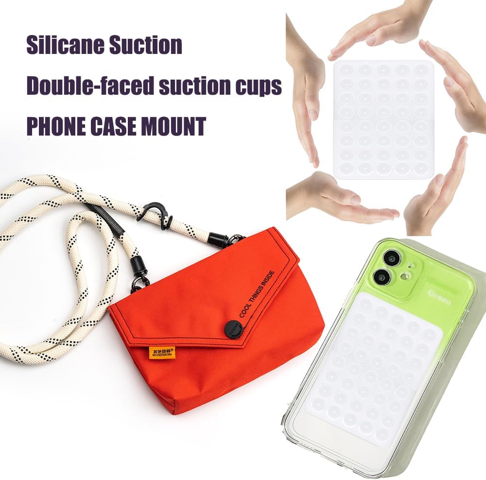 Funda de silicona con succión para teléfono (funda compatible con iPhone y Android, soporte de accesorios de teléfono manos libres para selfies y