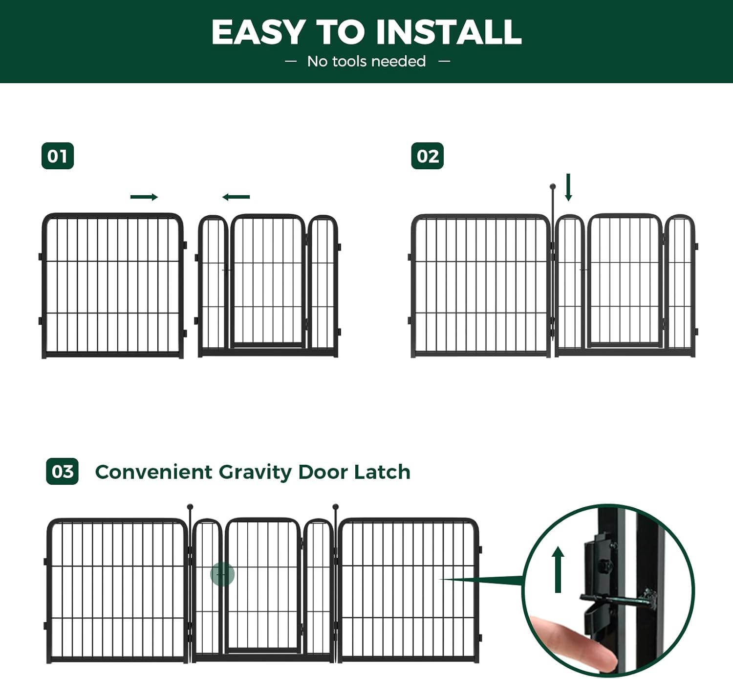 FXW Rollick Corralito para perros, patio, campamento, 24 pulgadas de altura, resistente para perros pequeñoscachorros, 16 paneles, patentado