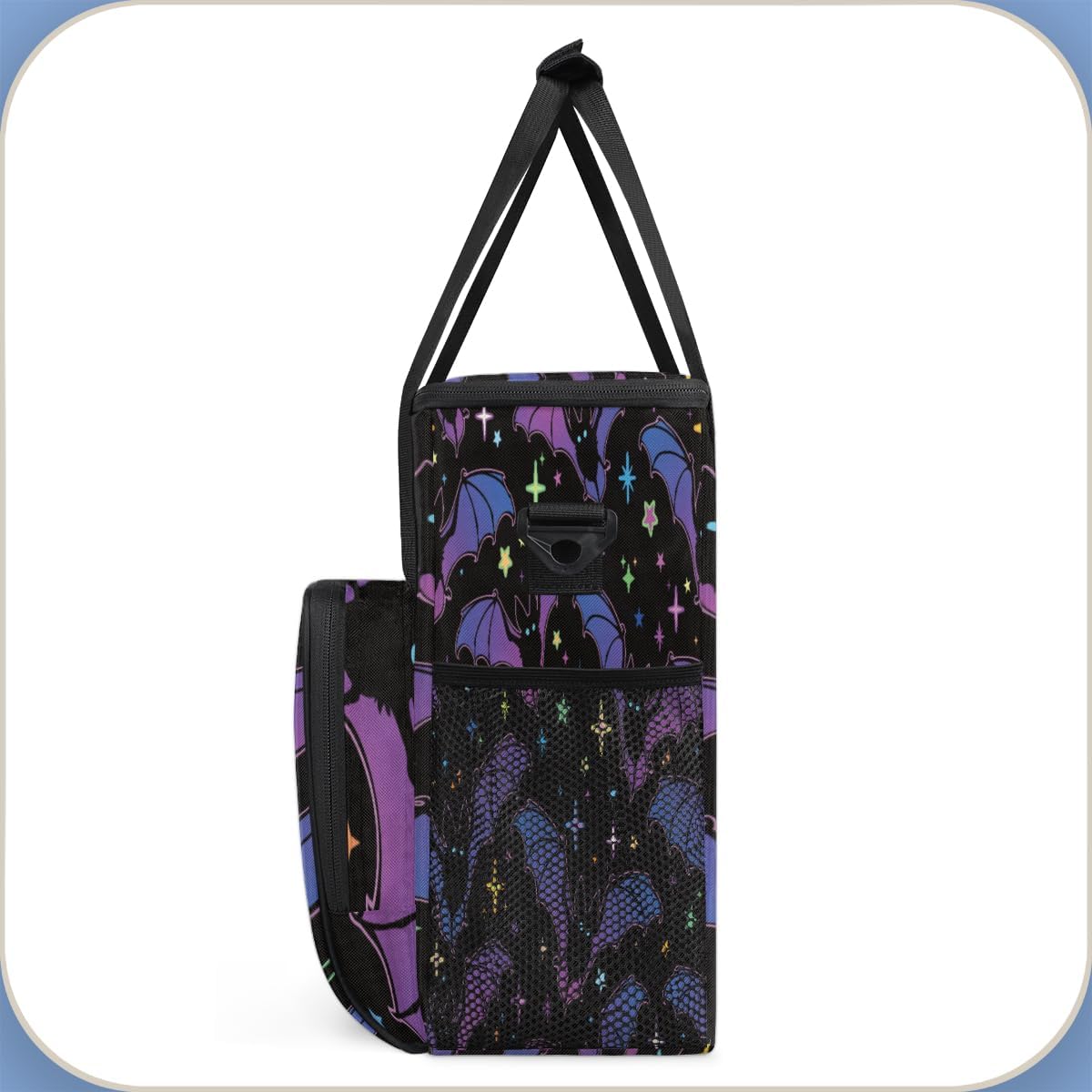 FengQuGou Bolsa de café de murciélago morada para Halloween, bolsa de almacenamiento de viaje con estrella de Halloween, compatible con Keurig