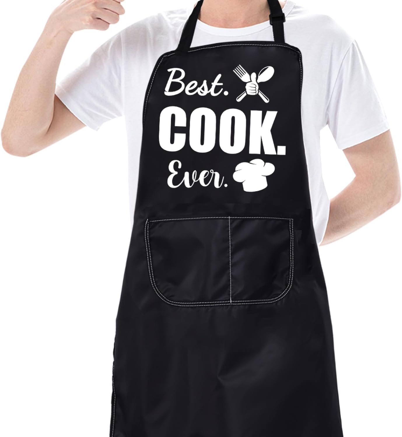 CMNIM Delantal de cocina para cocinero, delantal de cocina Best Cook Evers, regalos de chef, delantales de chef divertidos para mujeres y hombres,
