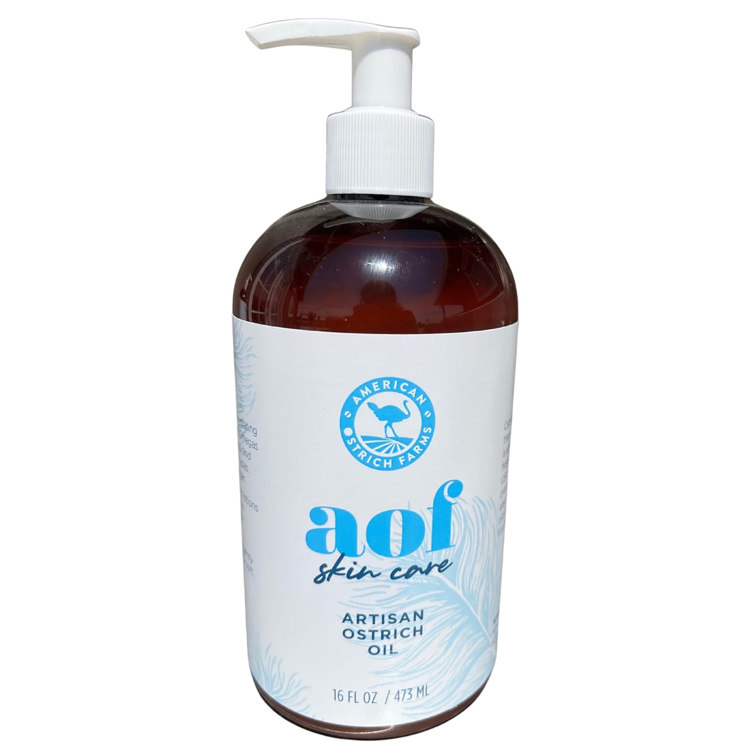 American Ostrich Farms Aceite de avestruz 100% puro, fabricado en Estados Unidos, hidratante natural para la piel rica en omega, botella de 8 onzas,