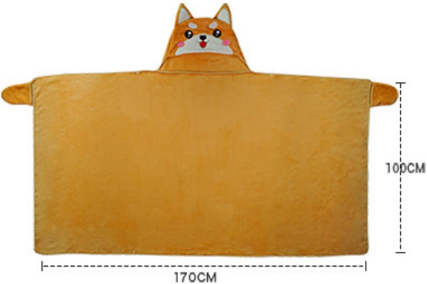 Nueva capa con capucha de franela suave Shiba Inu felpa con capucha linda manta para dormir la siesta