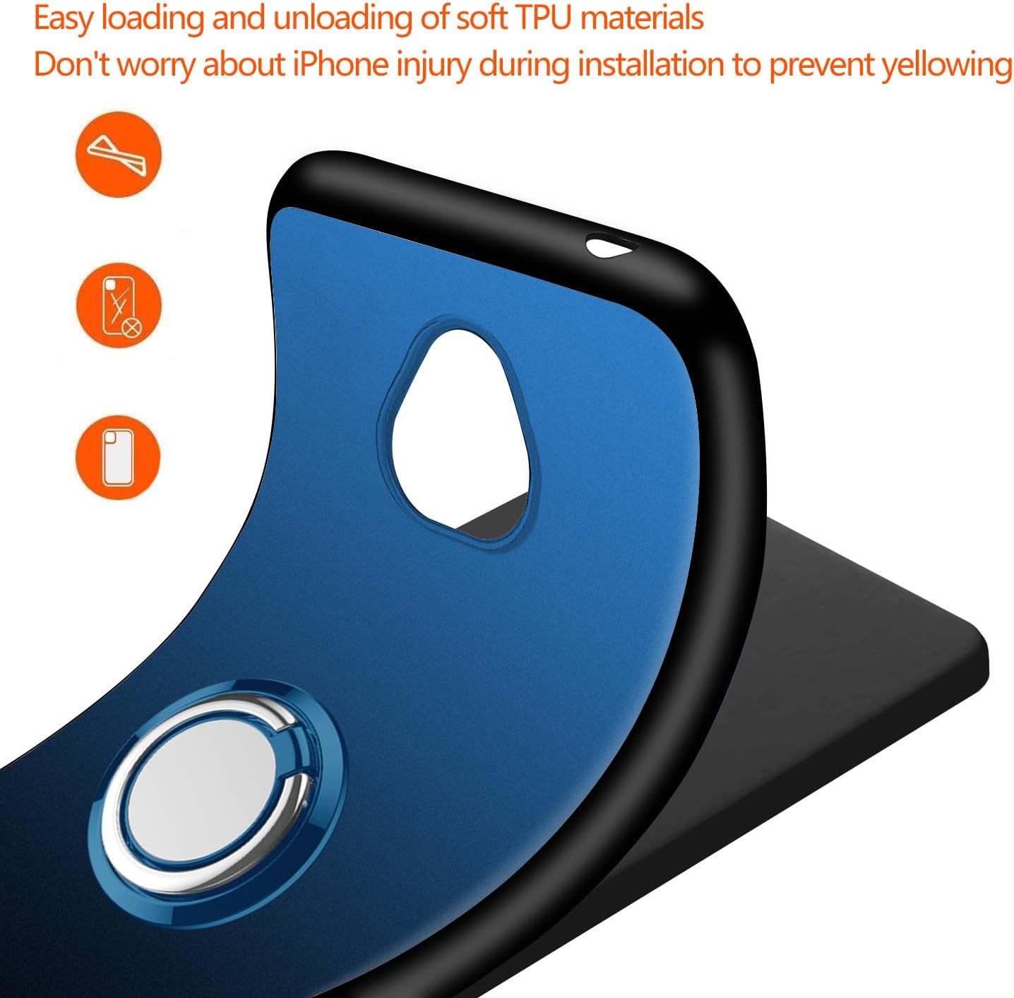 Funda para teléfono SCHOK Volt SV55 SV55216 Ocultar plegable telescópico con anillo Kickstand a prueba de golpes, con 1 protector de pantalla