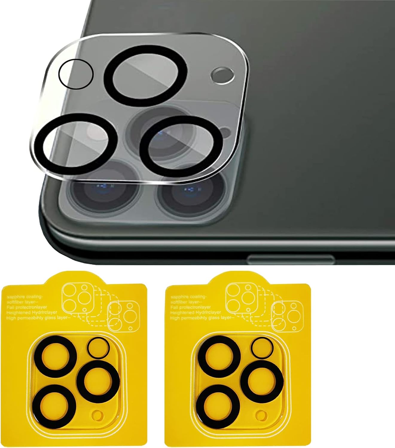 Paquete de 2 protectores de lente de cámara compatibles con iPhone 14 Pro Max transparente, cubierta de cámara 14 Pro  14 Pro Max, vidrio templado