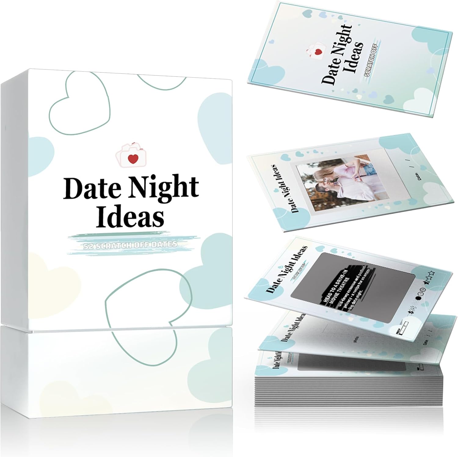 52 Ideas de citas nocturnas para raspar juegos de cartas para parejas, citas nocturnas, regalos de San Valentín para él y ella, ideas de regalos