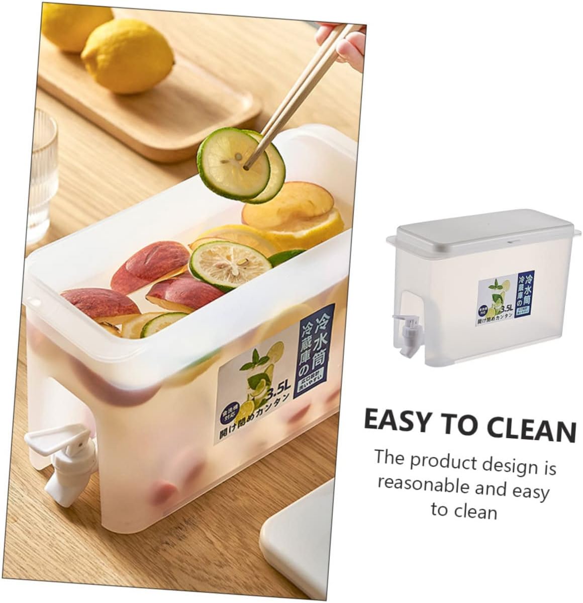 NOLITOY Cubo de bebida fría grande para café, jarra de agua helada, jarra de agua para cocina, refrigerador, recipiente de agua, hervidor de agua