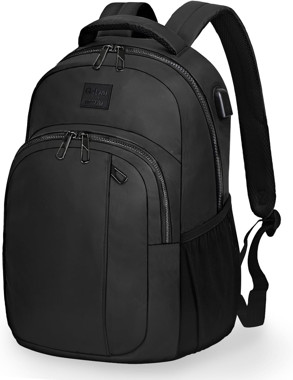 Goloni Mochila ligera e informal para laptop, bolsa de viaje clásica de mano, con puerto de carga USB para hombres y mujeres, Negro -, Classic