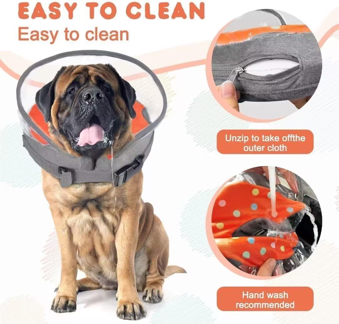 Collar inflable de recuperación ajustable con forma de dona, collar de perro inflable para perros pequeños, medianos y grandes, collar de dona para