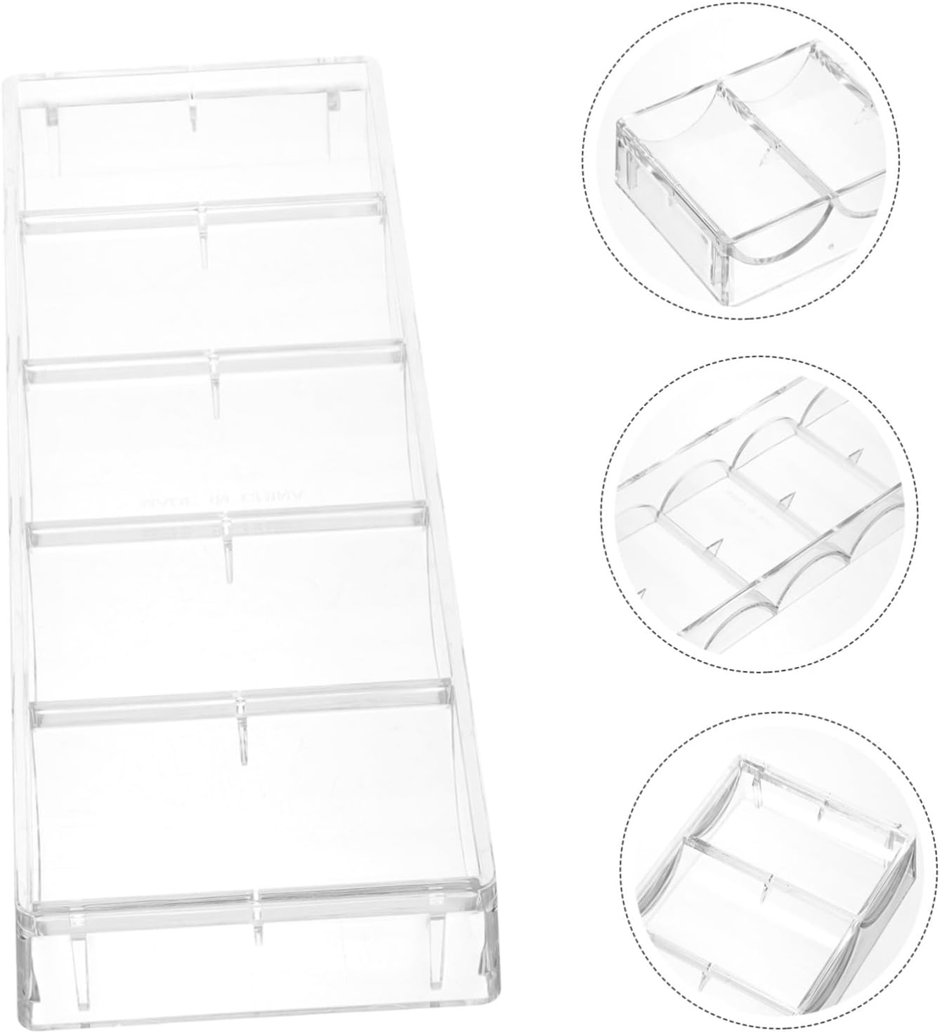 SAFIGLE Chips Portátiles Poker Chip Holder Hogar Poker Chip Bandeja Poker Caja de chip Transparente Caja de chip Diario Chip Caja de chip Rack Caja