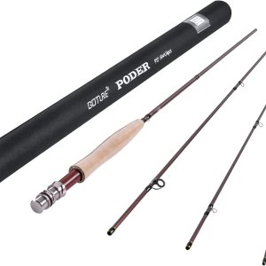 Goture Caña de pesca con mosca, caña de pescar con mosca de 9 pies y 4 piezas con estuche de transporte, agua dulce y salada, 30+36T de fibra de Goture Caña de pesca con mosca, caña de pescar con mosca de 9 pies y 4 piezas con estuche de transporte, agua dulce y salada, 30+36T de fibra de