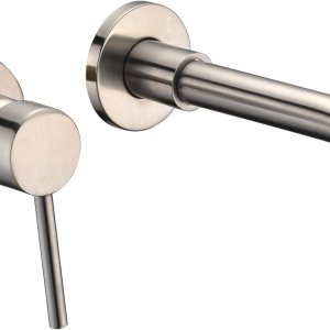 sumerain Diseño para zurdos de níquel cepillado montado en la pared del grifo del lavabo del grifo del lavabo sumerain Diseño para zurdos de níquel cepillado montado en la pared del grifo del lavabo del grifo del lavabo