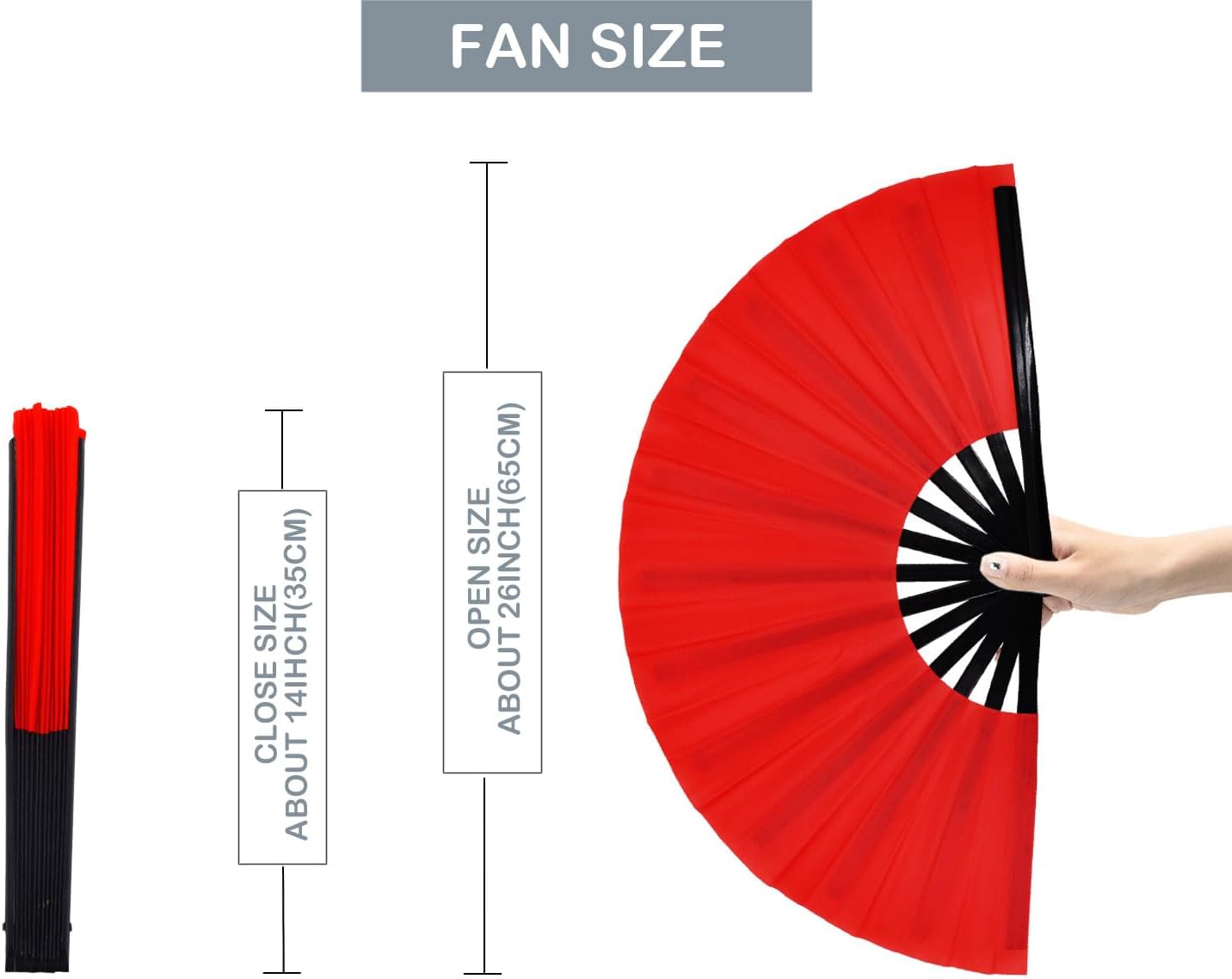 Ventilador de mano plegable grande para mujeres y hombres, ventilador plegable de bambú renacentista para festivales, EDM, baile, sofocos, regalo,