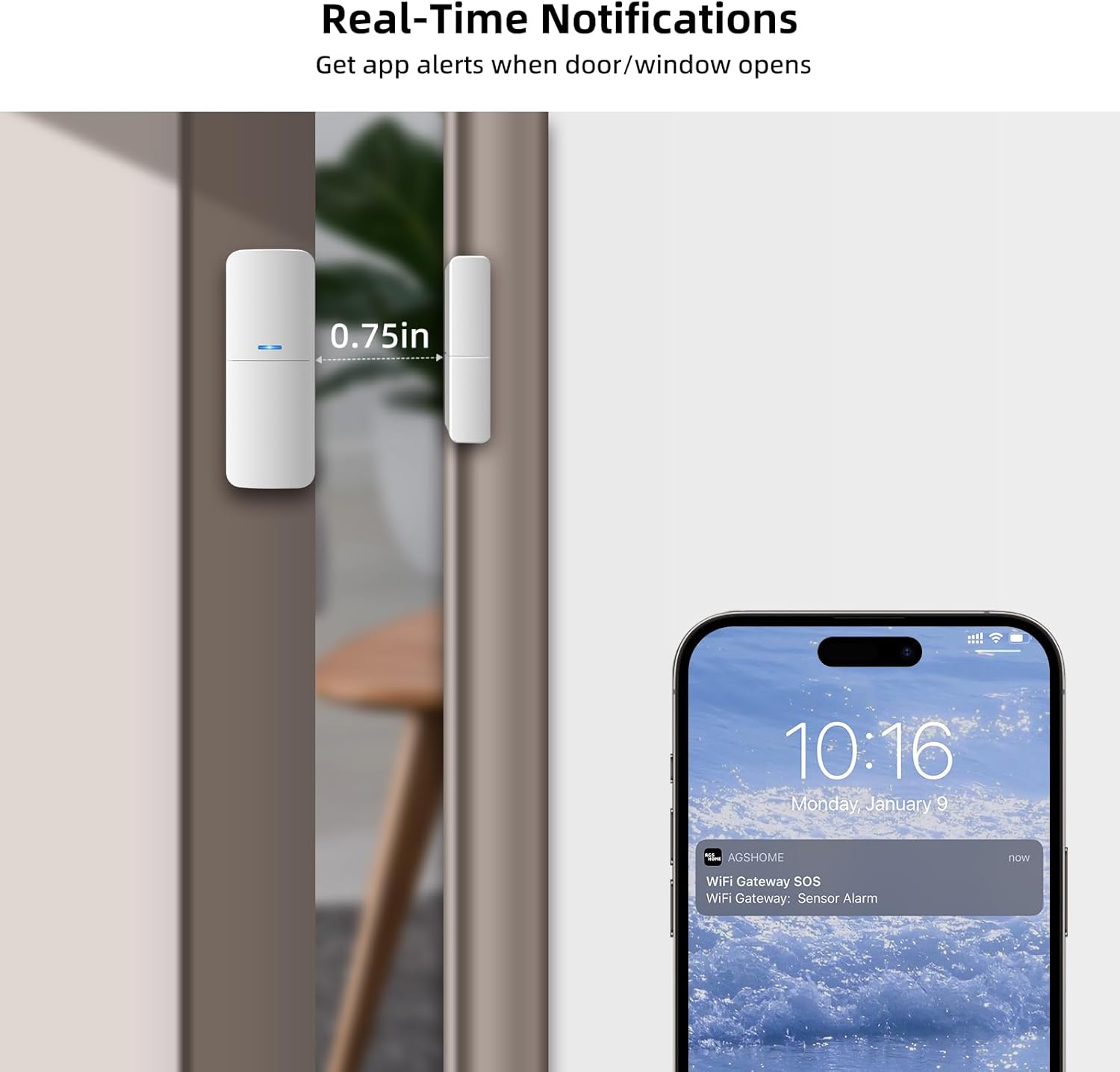 Sistema de alarma para el hogar, kit de 5 piezas, sensores de ventana de puerta, sistema de alarma WiFi para seguridad de los niños, sistema de