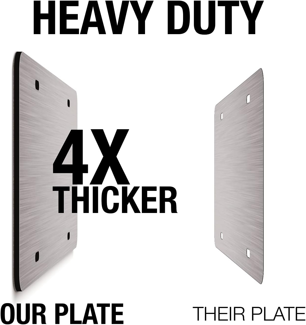 Placa de matrícula de algodón blanco con sello ACM de aluminio cepillado para automóvil, disponible en varios colores. Perfecto para agricultores