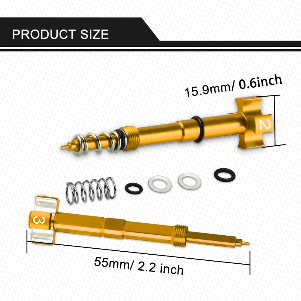 Tornillo de mezcla de carbohidratos, tornillo de mezcla de combustible de aire para motocicleta, tornillo ajustador de carburador, ajustador