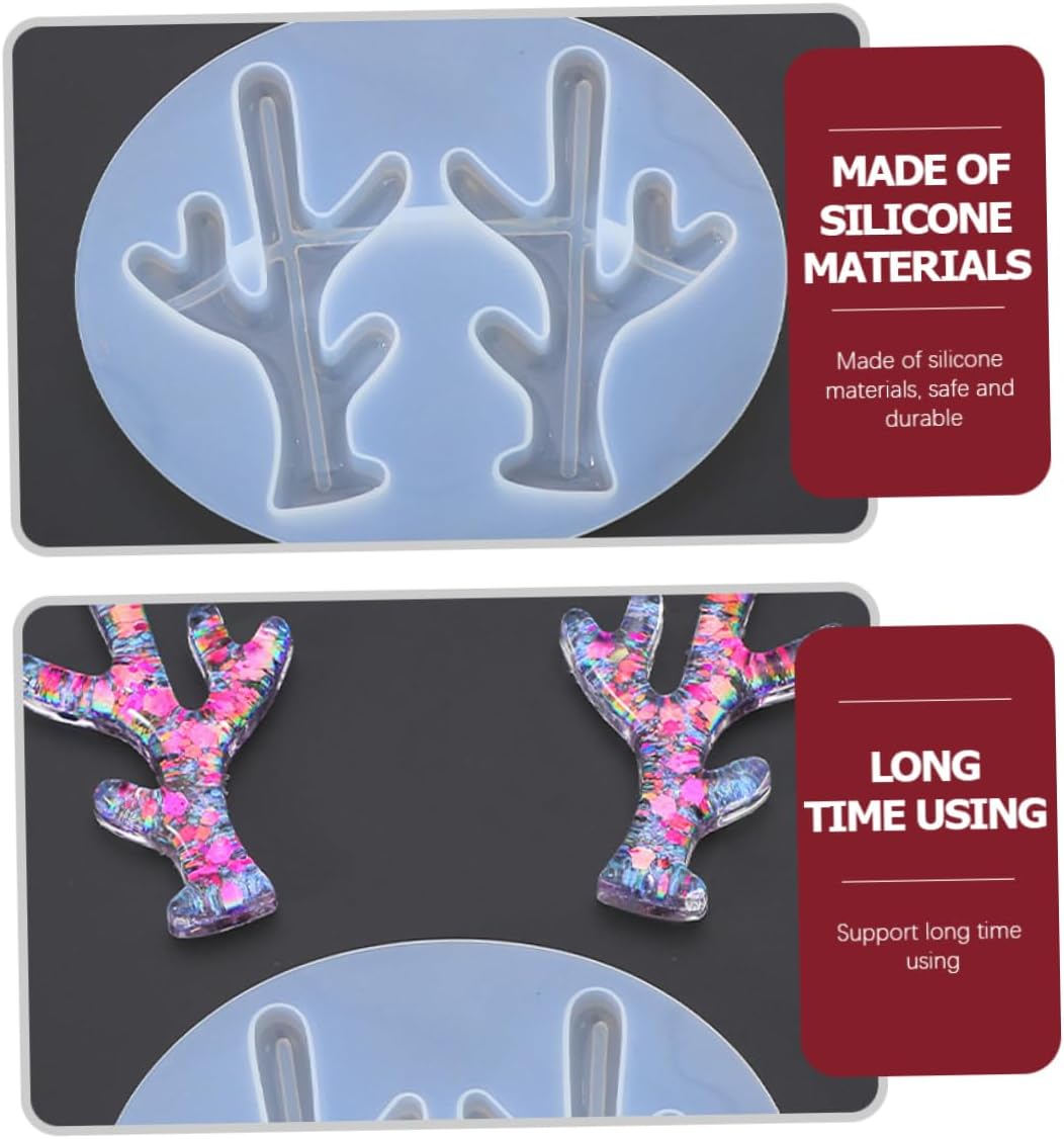 9 Pcs Antler Mold Elk Antler Tuile Molds Silicone De para Gelatinas Silicone Molds Jeweled Hair Clips Molde De para Resina White Jewelry Antlers