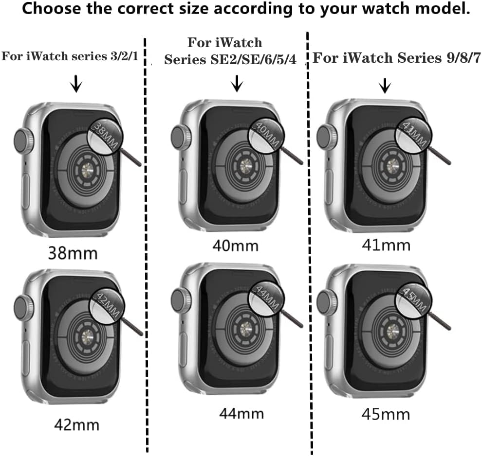 Correas brillantes compatibles con Apple Watch Band + funda Ultra 21 de 1.49, 1.57, 1.61, 1.65, 1.73, 1.77 y 1.73 pulgadas, correa de cuero con