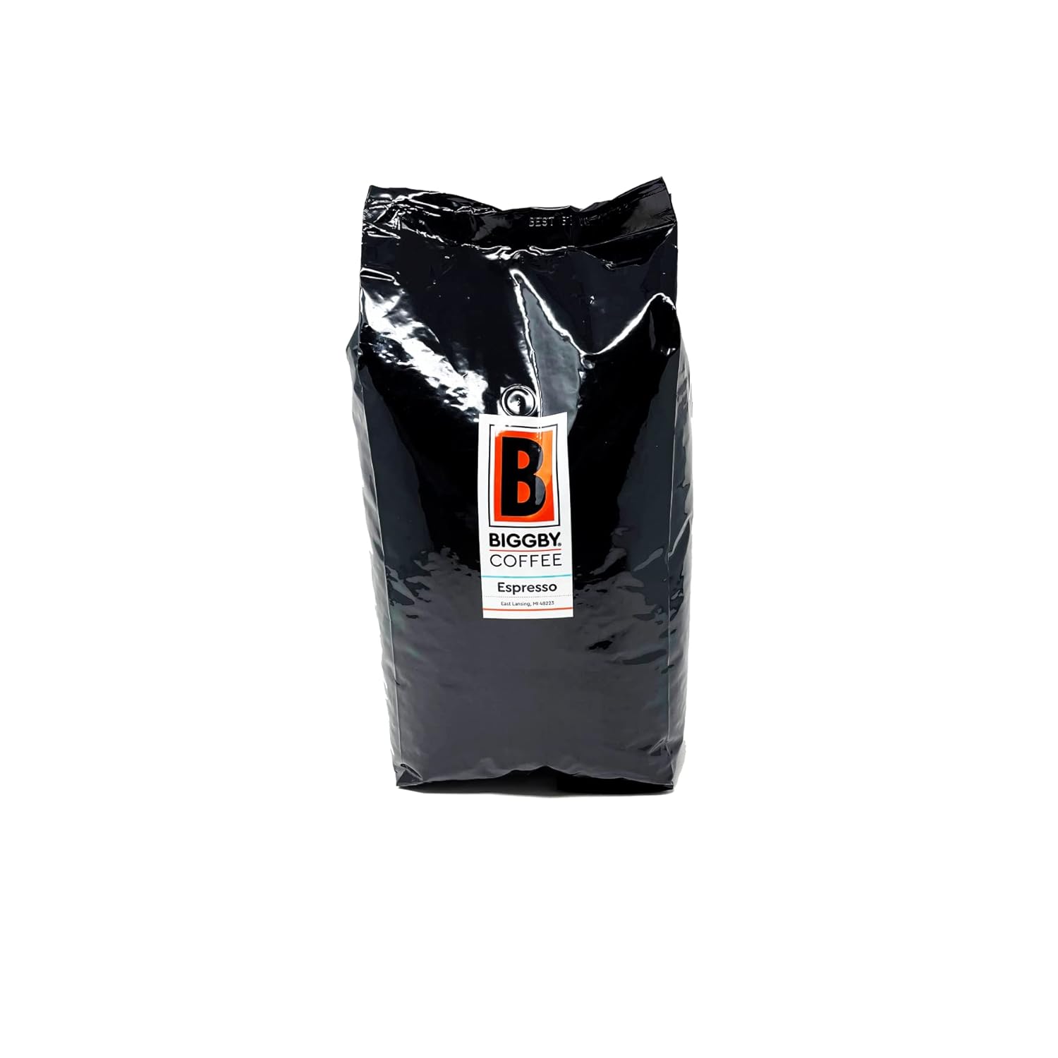 BIGGBY Café expreso en grano entero, bolsa de 5 libras, tostado oscuro