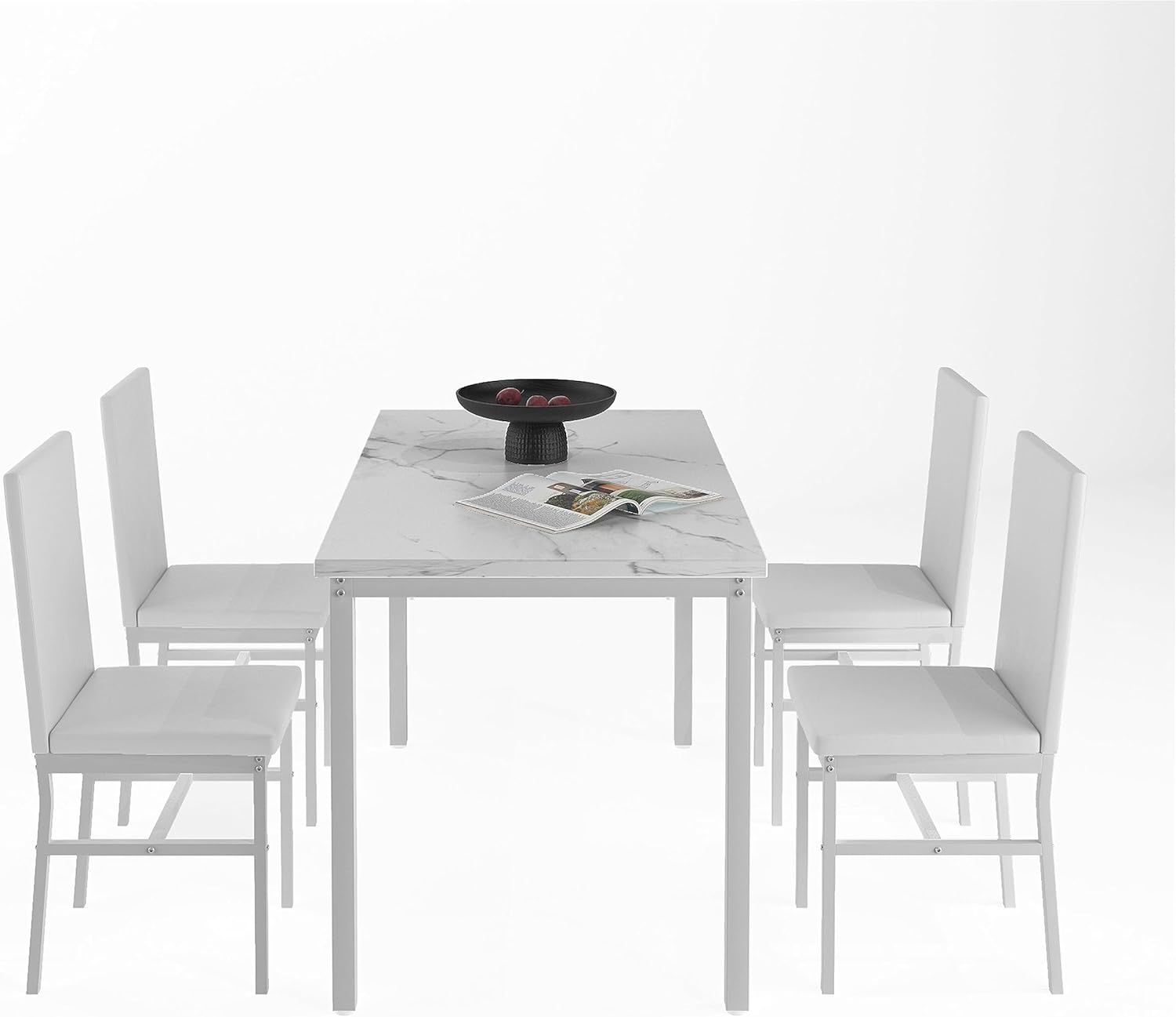 Juego de mesa de cocina de madera industrial de 5 piezas con 4 sillas, un complemento perfecto para el ambiente de tu comedor