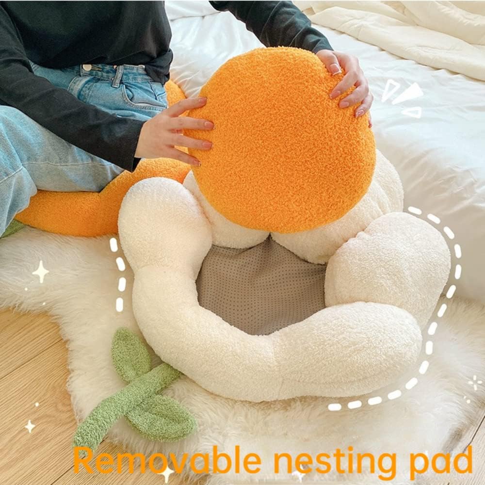 SSDHUA Sofá cama con forma de flor para gatos, lindo y cómodo, nido para gatos, grueso, antideslizante, suave, cama para mascotas, cojín