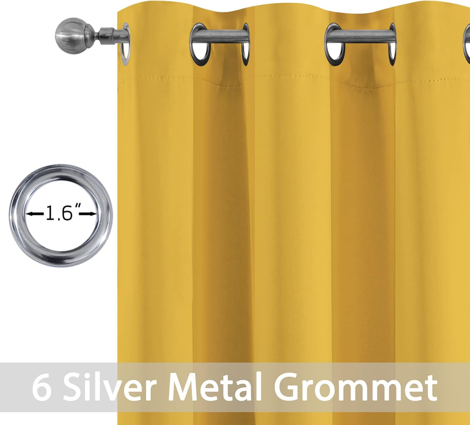 Yakamok – Cortinas blackout para habitación, con ojales, térmicas, para oscurecer la habitación o sala, juego de 2 paneles