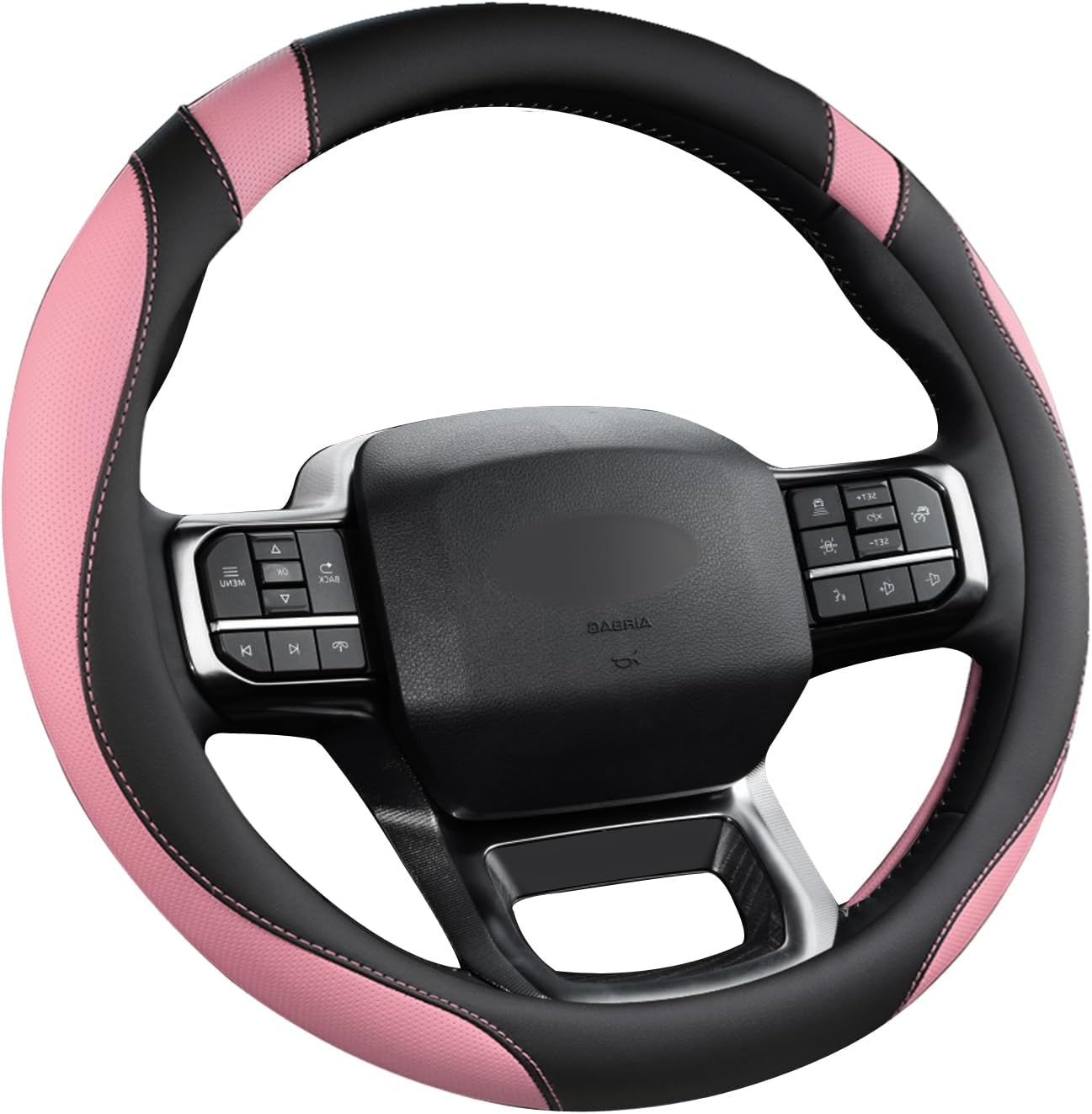 West Llama Funda personalizada para volante de automóvil para Ford F-150, F-250, F-350, Expedition (negro y rosa)
