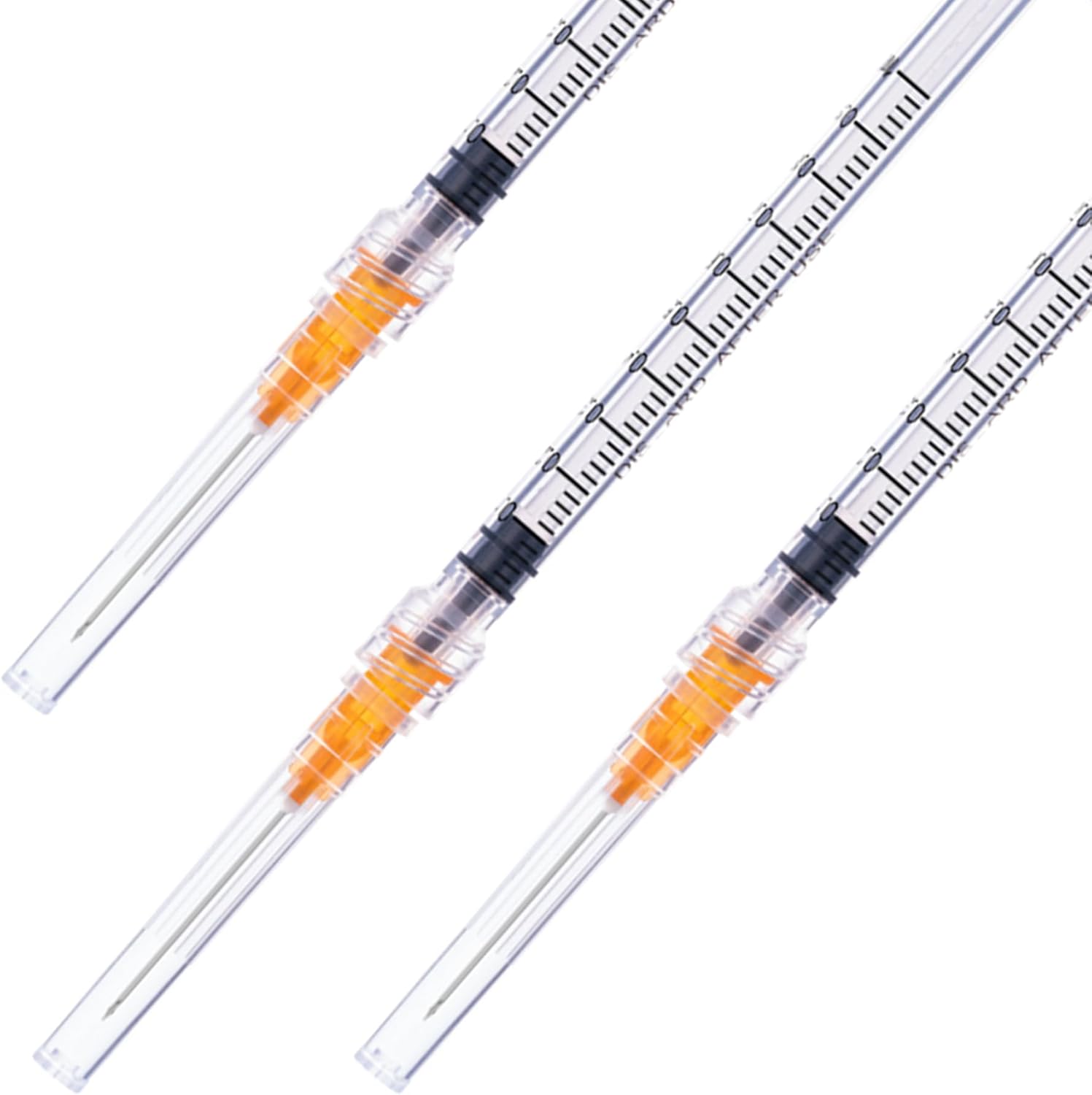 Jeringa de laboratorio de 0.0 fl oz-25G, diámetro de 0.020 in0.019 pulgadas de largo, 0.984 in1 pulgada de herramientas de boca recta (20)