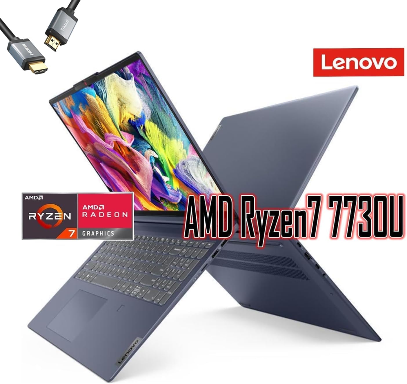 Lenovo IdeaPad 5 Slim Laptop  16 pulgadas WUXGA (1920 x 1200) IPS pantalla táctil  AMD Ryzen 7 7730U  Abyss Blue  16 GB RAM  512 GB PCIe SSD  con