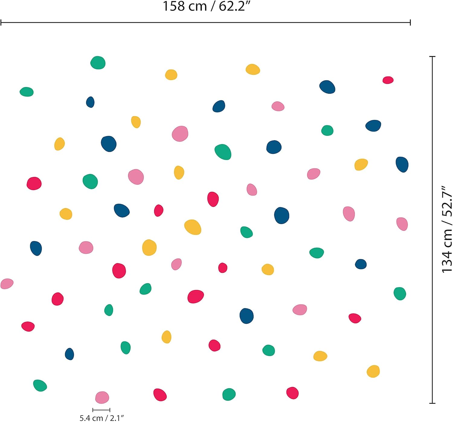 130 calcomanías de pared de lunares coloridos dálmatas para pared de niños, dormitorio, sala de estar, aula, sala de juegos, decoración de