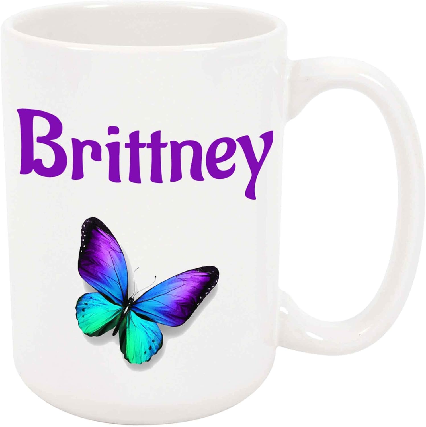 Brittney Taza de café  Taza de cerámica personalizada de mariposa con nombre, taza personalizada, regalo personalizado de cumpleañosNavidad, regalo