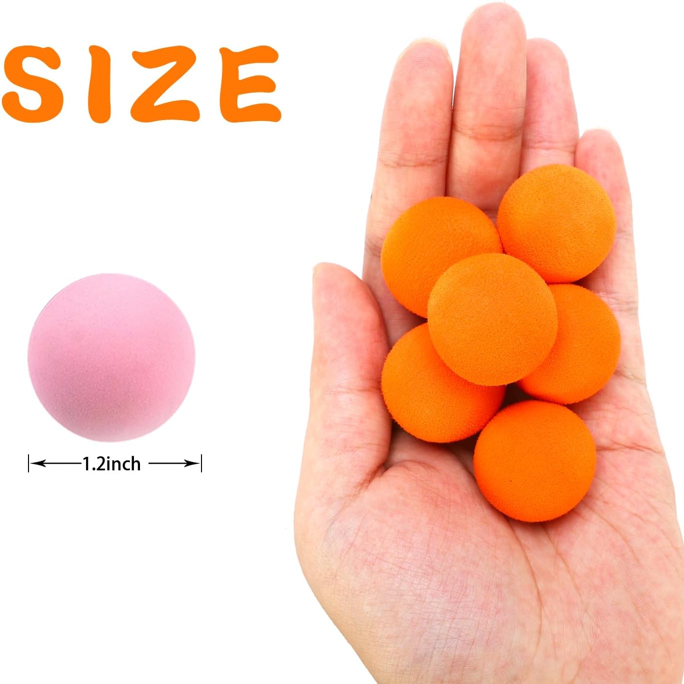 CHAKANLX 48 bolas de recambio Power Popper, bolas de espuma suave de aproximadamente 1.2 pulgadas de diámetro, bolas de espuma para pistolas de