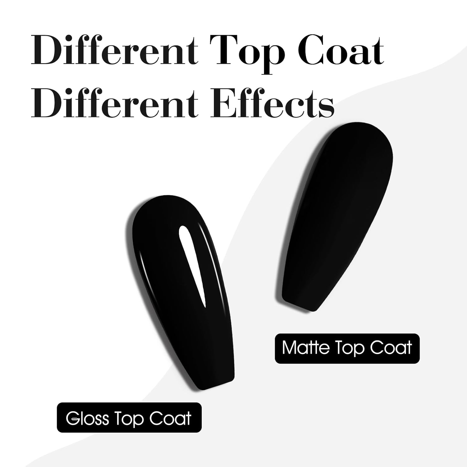 CANNI Esmalte de uñas de gel negro, 1 unidad de 0.6 fl oz (0.5 fl oz) de esmalte de gel negro puro Soak Off LED, juego de esmalte de uñas en gel