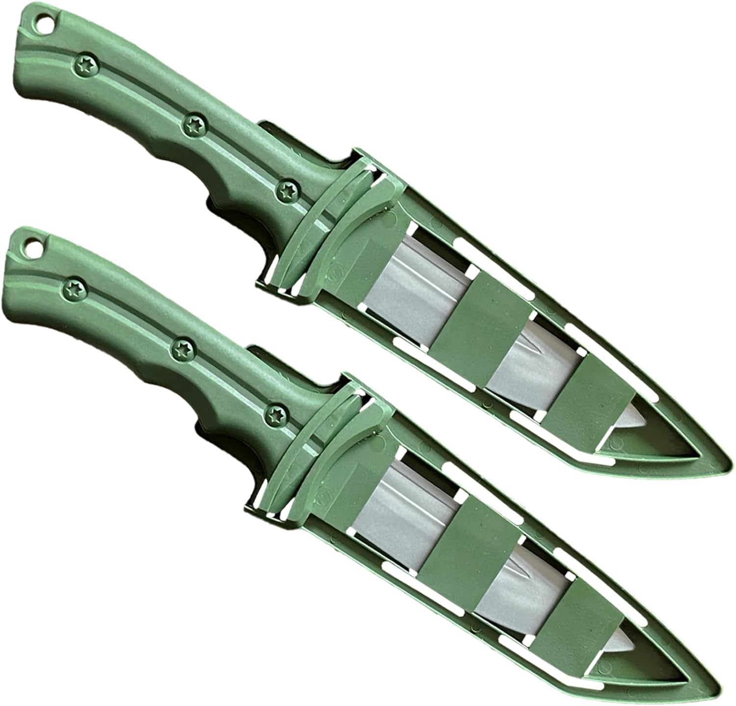 TIETHEKNOT 2 cuchillos de utilería, cuchillos falsos de plástico con revestimiento de plástico, cuchillos falsos de seguridad para fiestas de