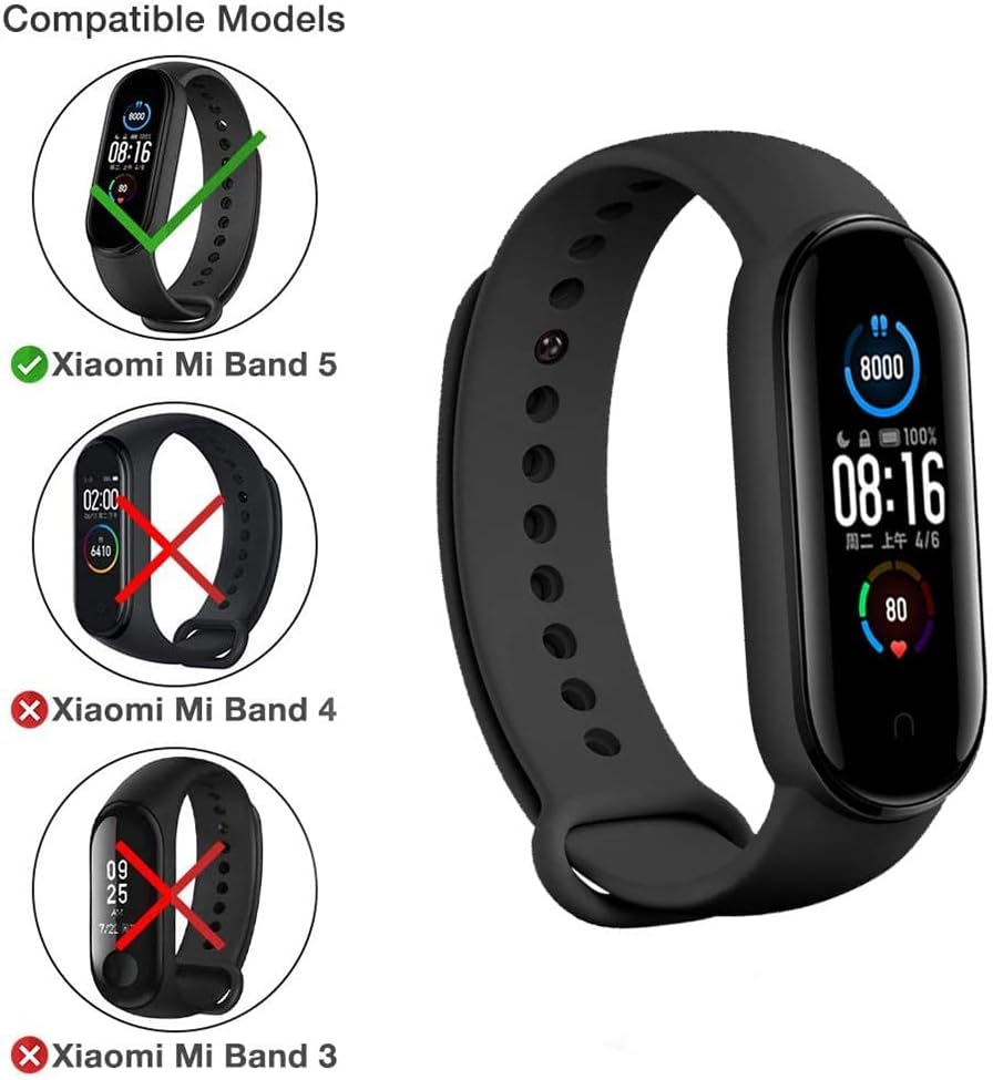 SZBAMI Para Xiaomi Mi Band 5 correas, pulsera de silicona suave colorida, correa de reloj inteligente, accesorios para mujeres y hombres