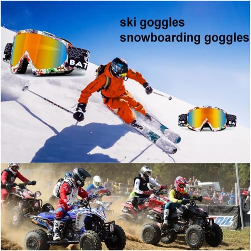 Zsling Gafas de motocross OTG para hombres, mujeres, jóvenes, gafas de motocross OTG, anti rayos UV, resistentes al viento, para cuatrimoto,