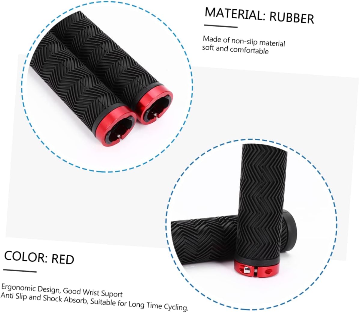INOOMP 1 par de fundas para manillar de bicicleta, empuñaduras de manillar de bicicleta de montaña, empuñaduras de manillar de bicicleta,