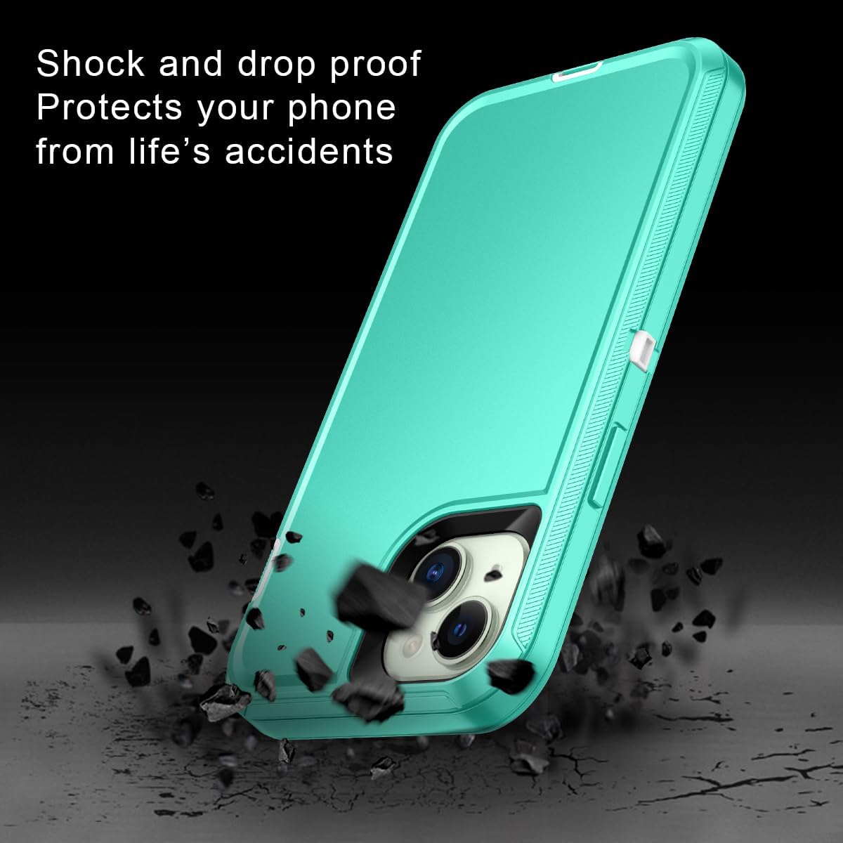I-HONVA Funda para iPhone 15 Plus a prueba de golpes, a prueba de polvo y caídas, 3 capas de protección de cuerpo completo sin protector de