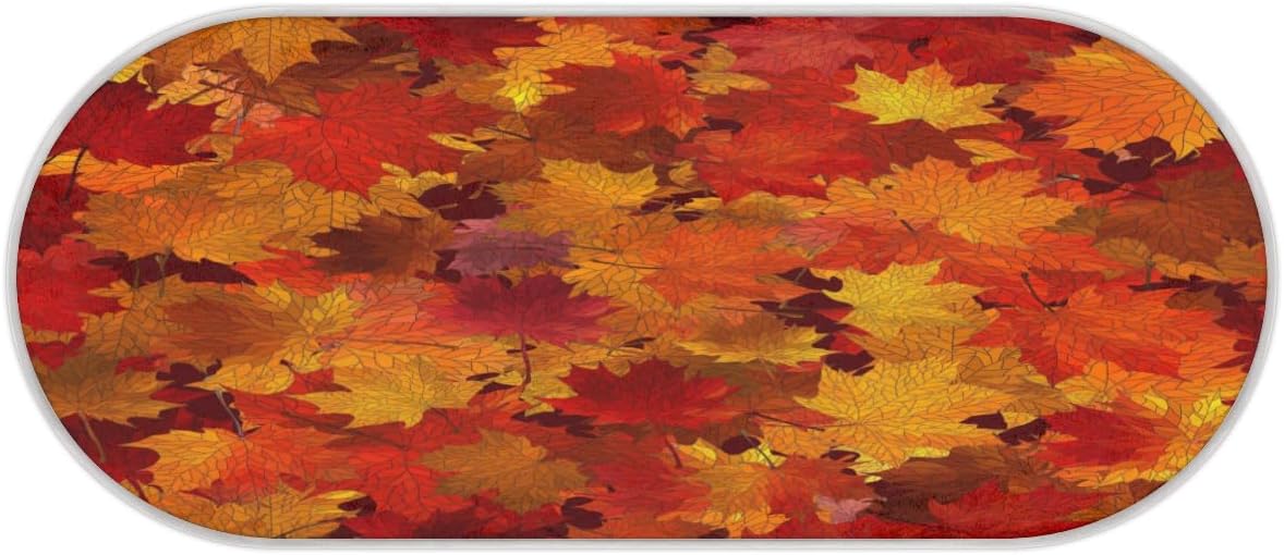 Fall Maple Memory Foam Bathroom Rug Runner Soft Cozy Bath Rug Water Absorbent Non-Slip Bathroom Mat Thick Velvet Shower Mat Bath Mat for Bathroom