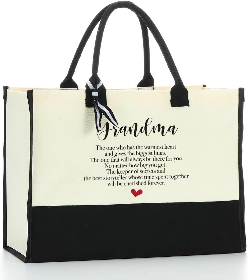 Noun – Bolsa de playa personalizada para mujer, bolsa de lona impermeable, regalos inspiradores para niñera, abuela