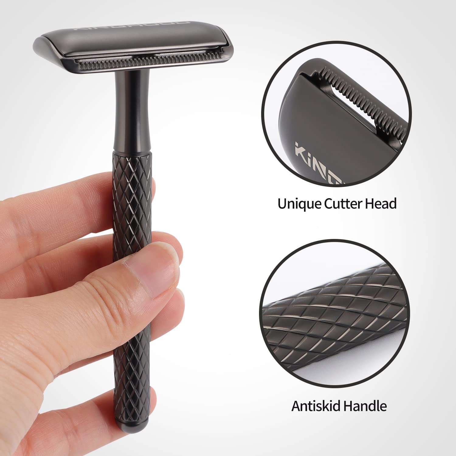 KINGHOOD Twinkle Series Zero Waste – Maquinilla de afeitar para hombres y mujeres, maquinilla de afeitar de seguridad de doble filo con 10 cuchillas