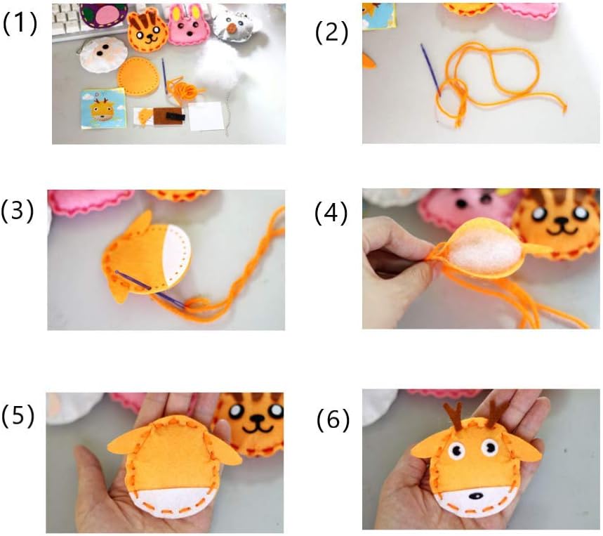 Kit de costura para niños, kit de costura para niños, aprende a coser kits de manualidades, estilo de animales encantadores rana, búho, zorro,