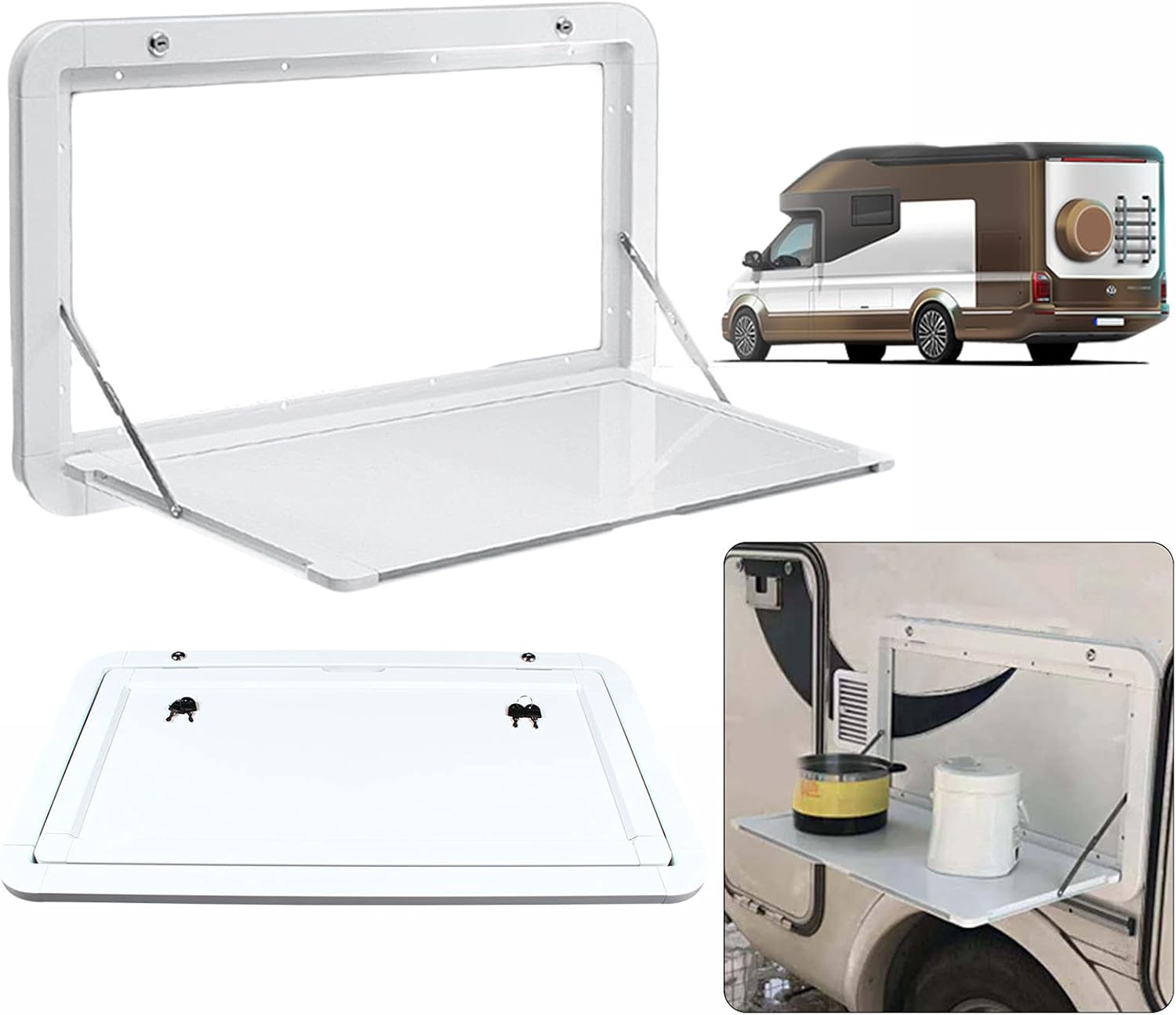 Mesa plegable para caravana de caravana, escritorio plegable para caravana, picnic, mesa externa plegable, mesa de comedor colgante de pared,